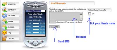 SMS to Sri Lanka